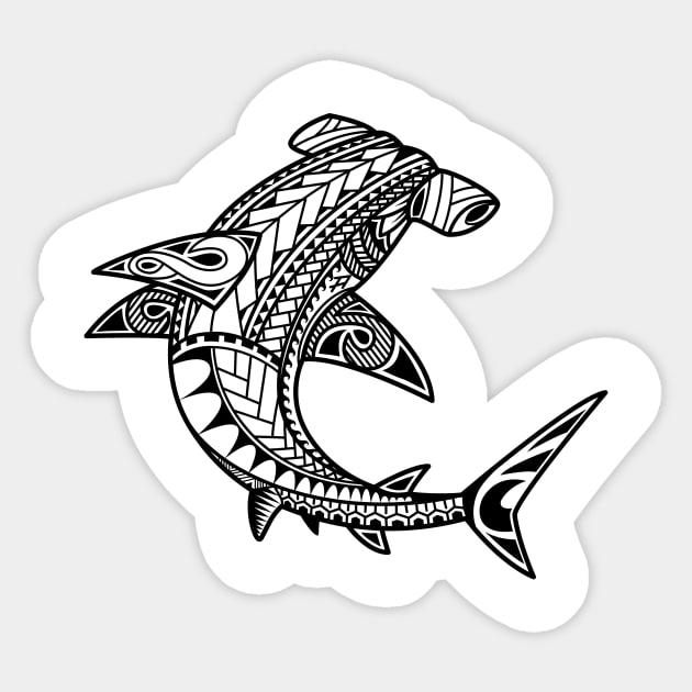 Tribal Hammerhead shark Sticker by doddy77